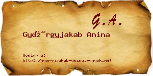 Györgyjakab Anina névjegykártya